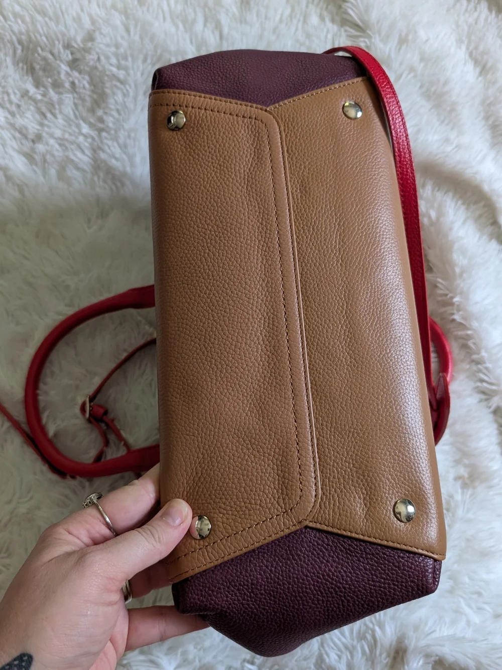 Draper James Leather Satchel Handbag Crossbody Colorful Purse Bag New
